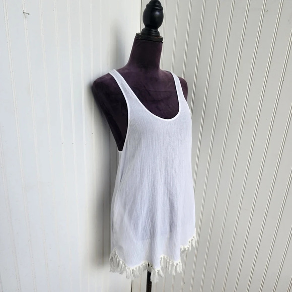 VICTORIA'S SECRET TUNIC DRESS 🌹SWIM COVER UP TEE TOP RACERBACK Lightweight XS - Picture 2 of 11